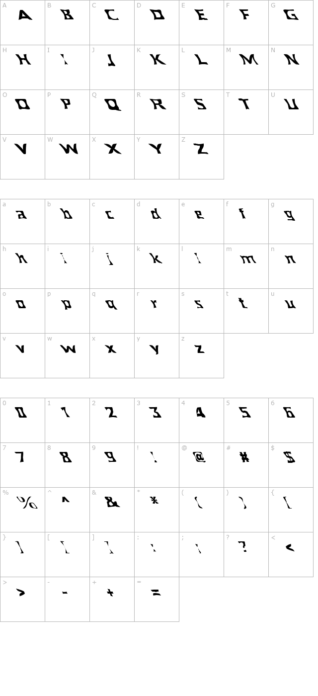 fz-warped-40-lefty character map