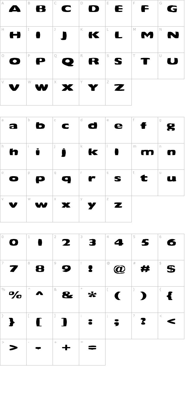 FZ WARPED 42 EX character map