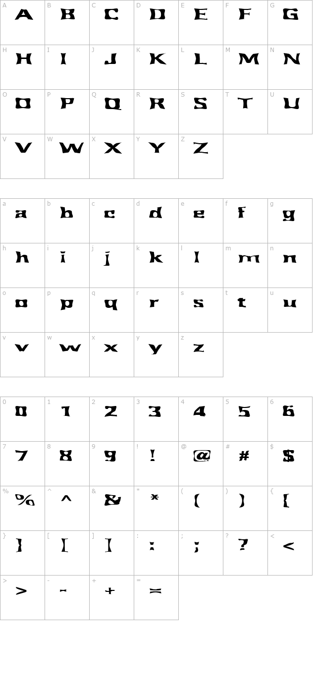 FZ WARPED 43 EX character map