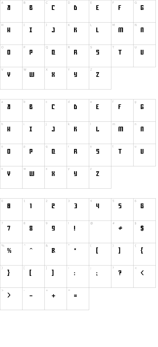 Gagarin Star Mix character map