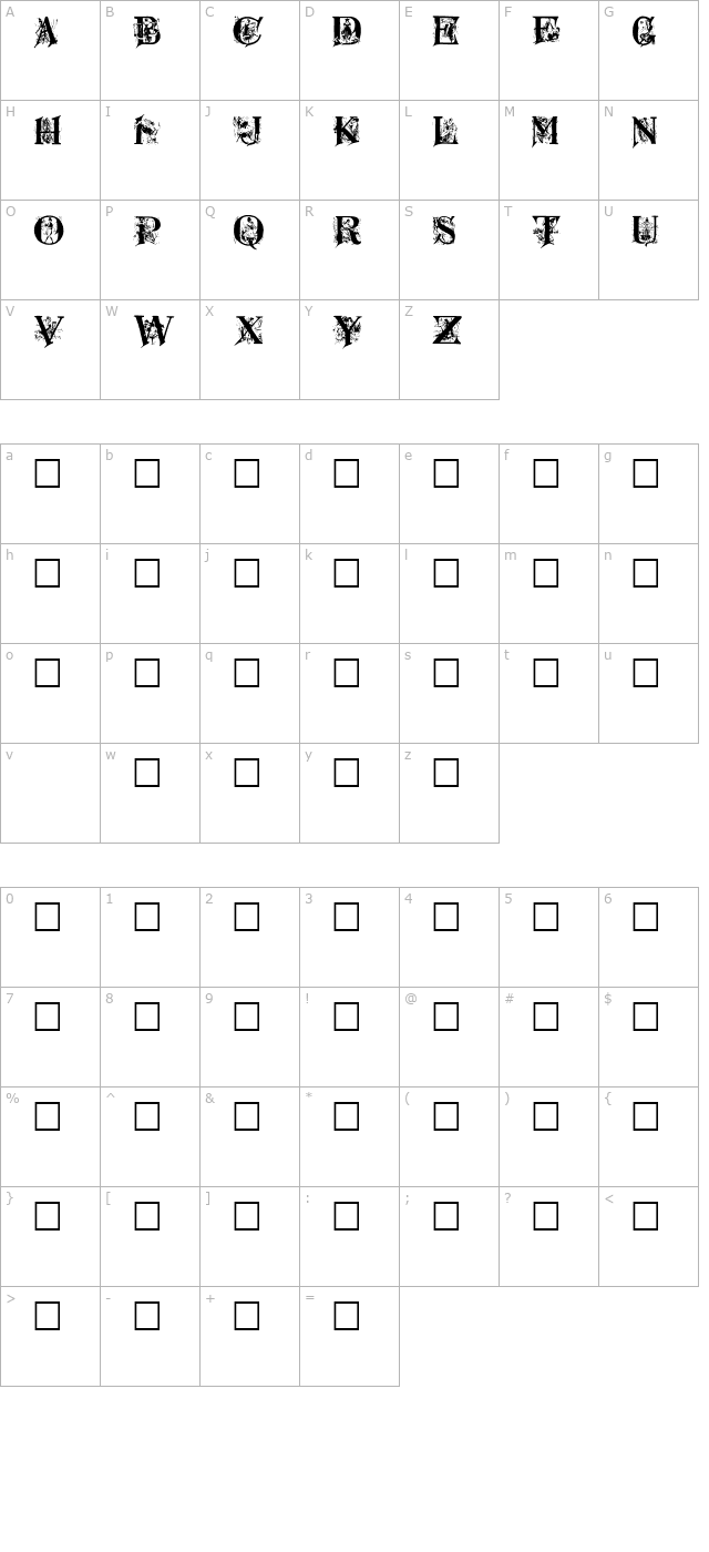 Gaiete character map