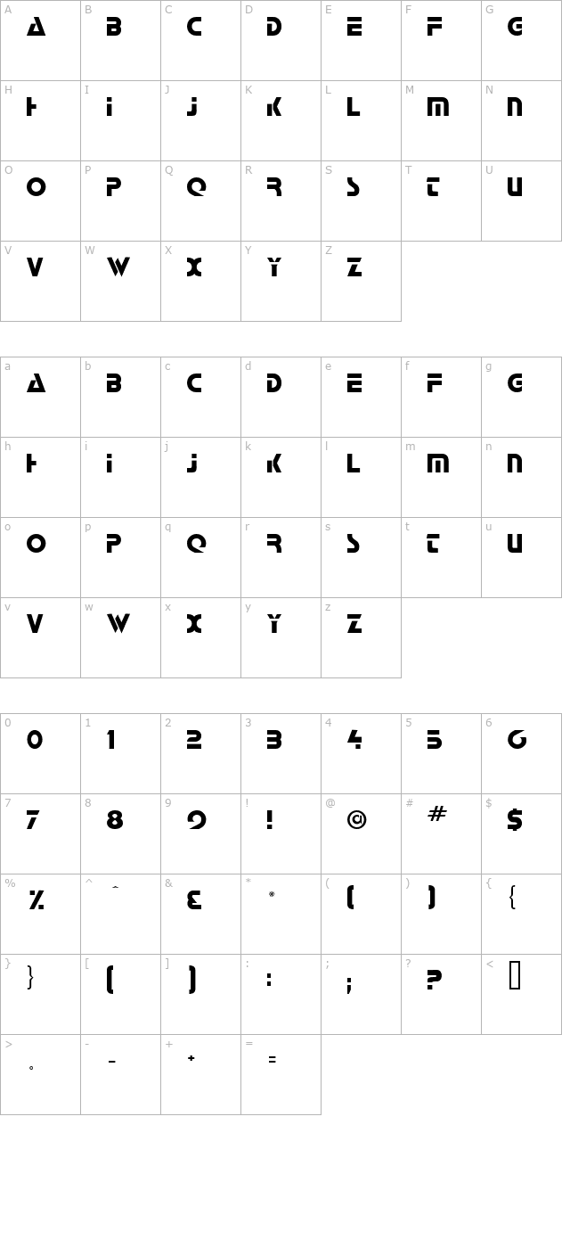 Galactican character map