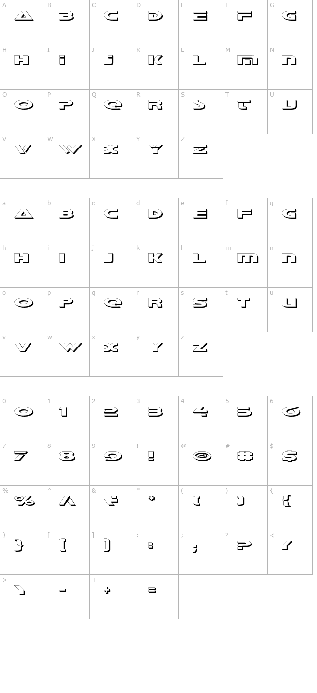 galant-shadow character map