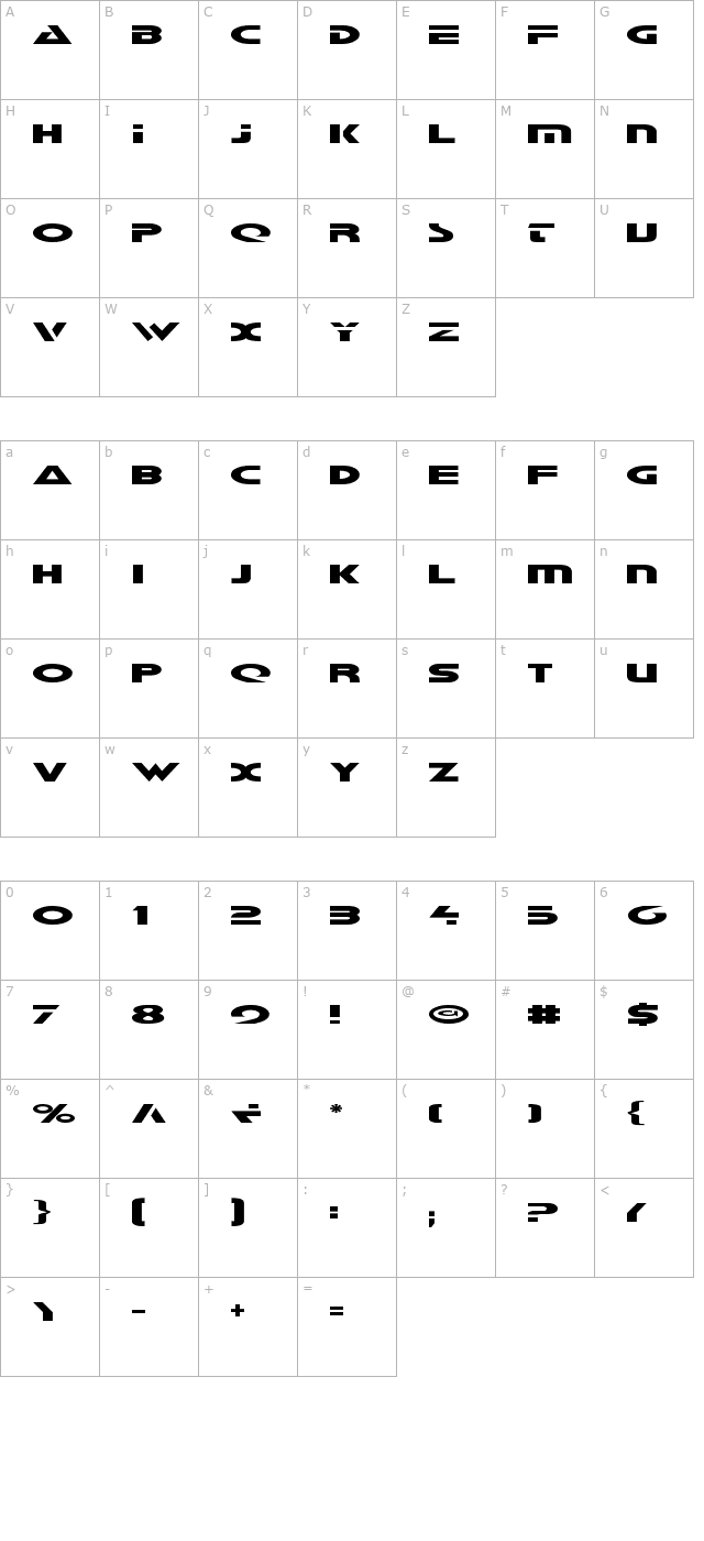 Galant character map