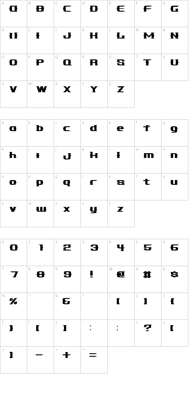 galapagos-regular character map