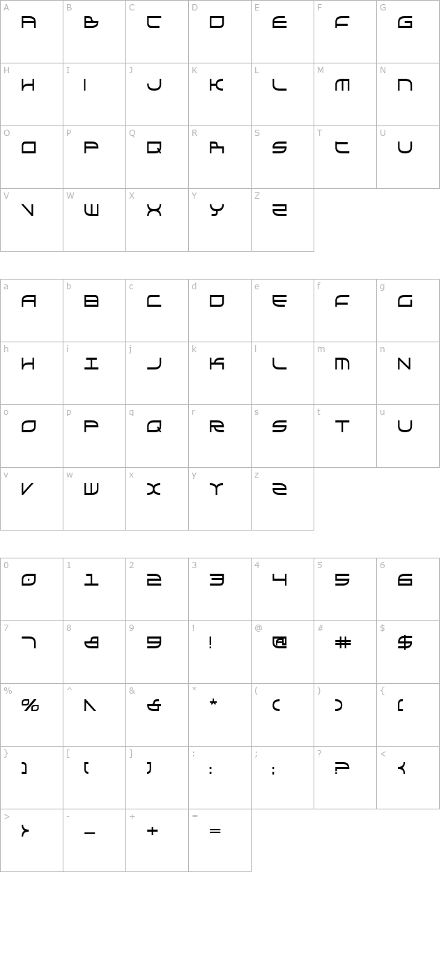 Galga Bold Condensed character map