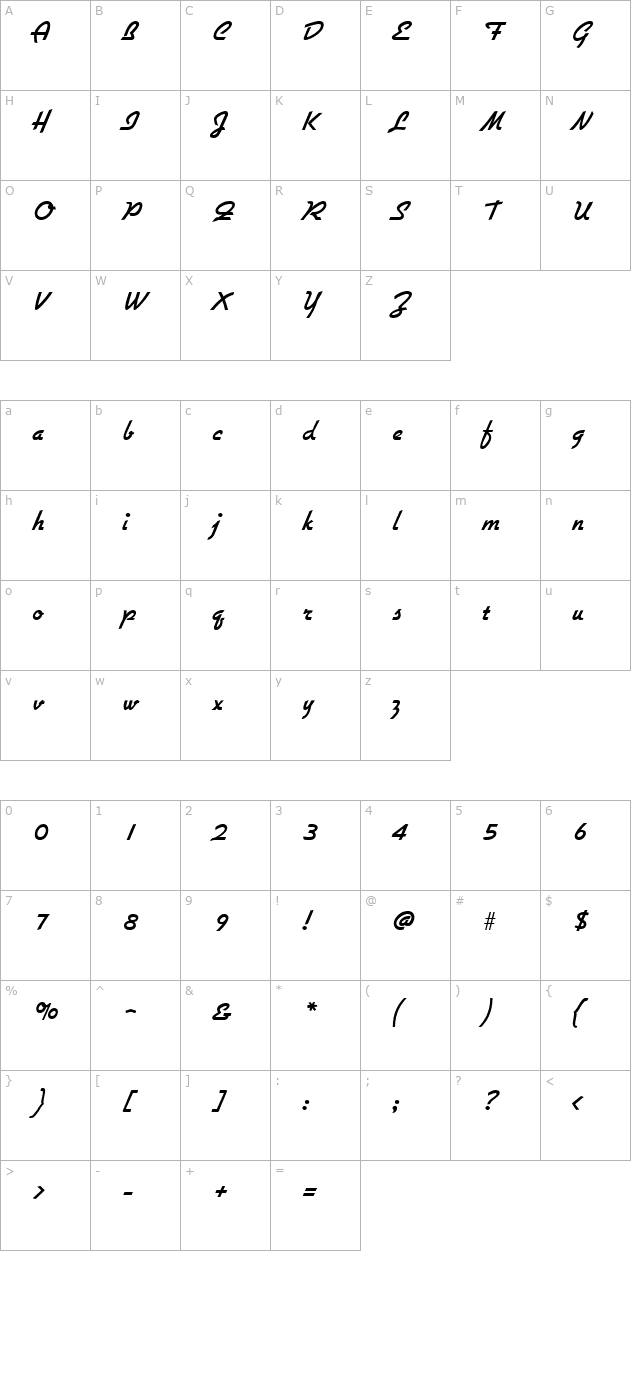 gallante character map