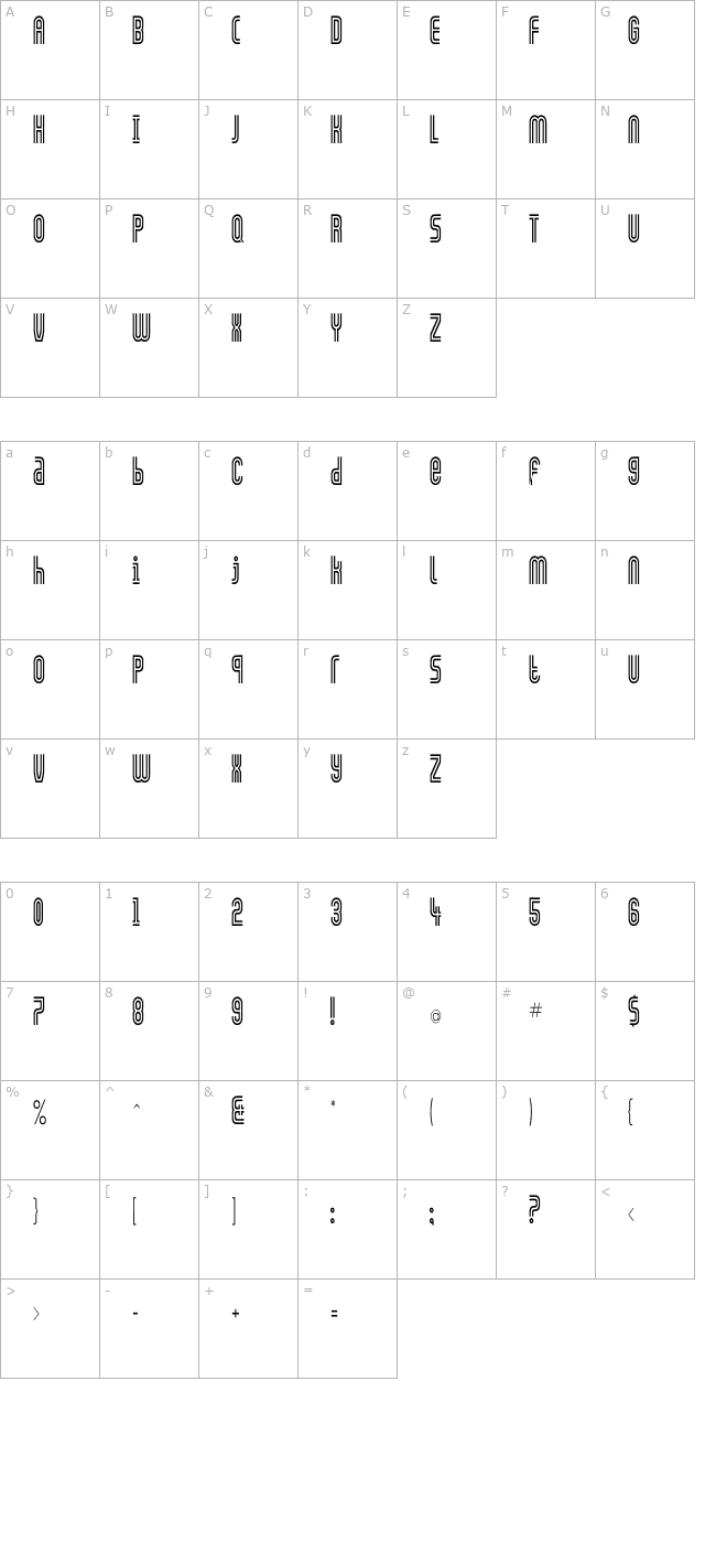 GALLEDIS Cn character map