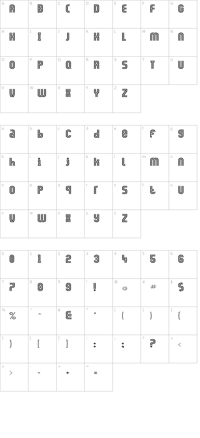 GALLEDIS Wd character map