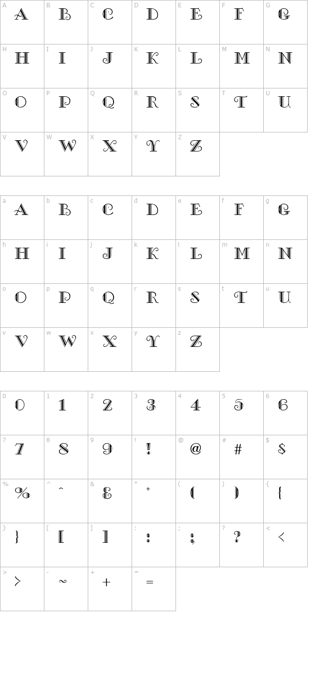 Gambler-Regular character map