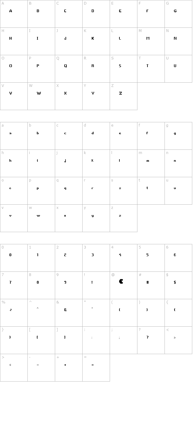 game-over character map