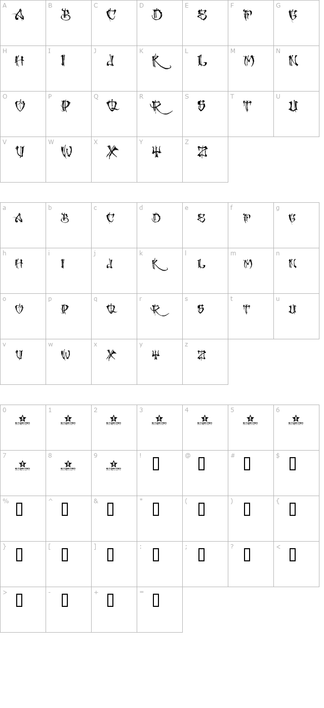 Gangland character map