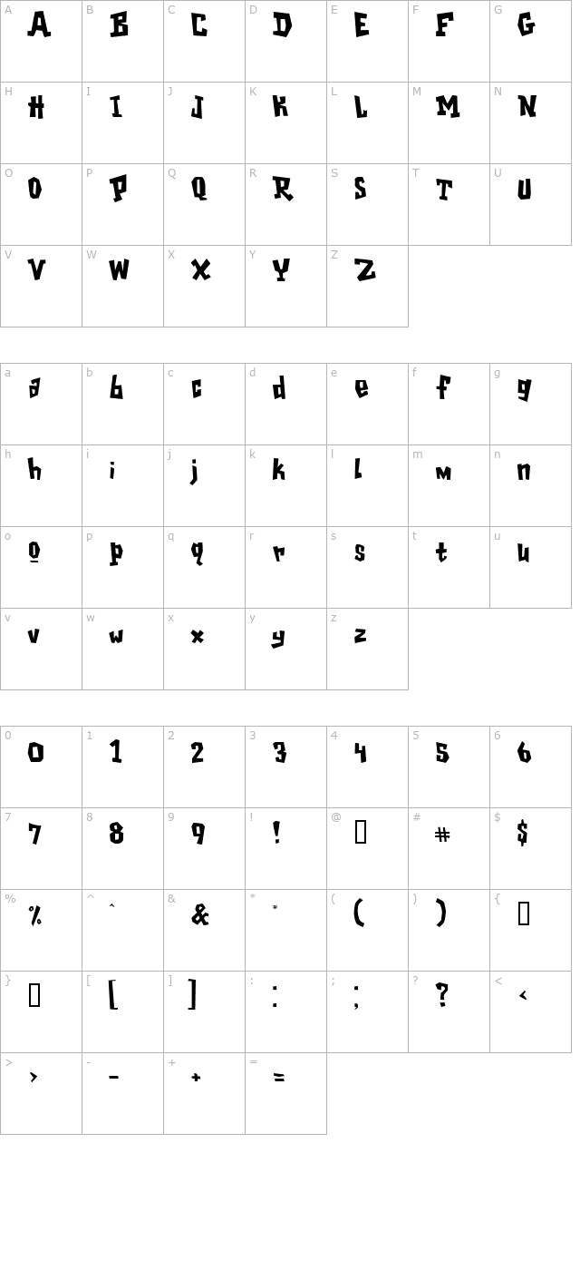 GarageShock character map