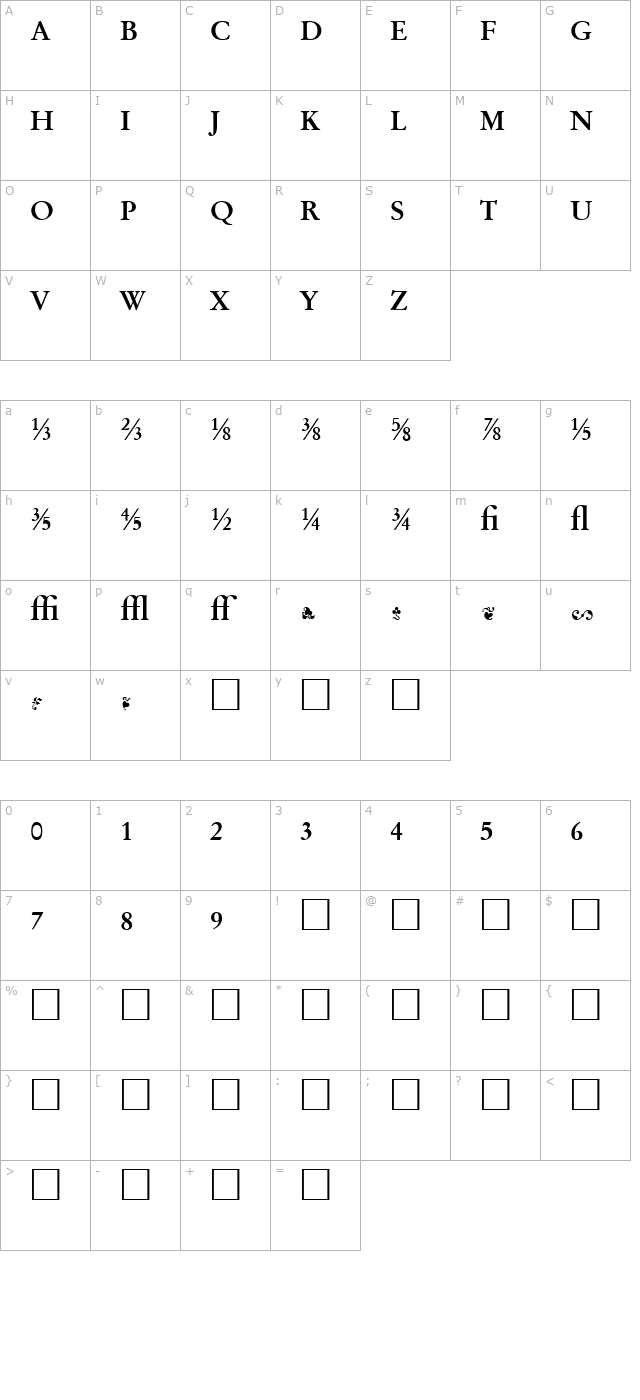garamand-classic-extras-bold character map