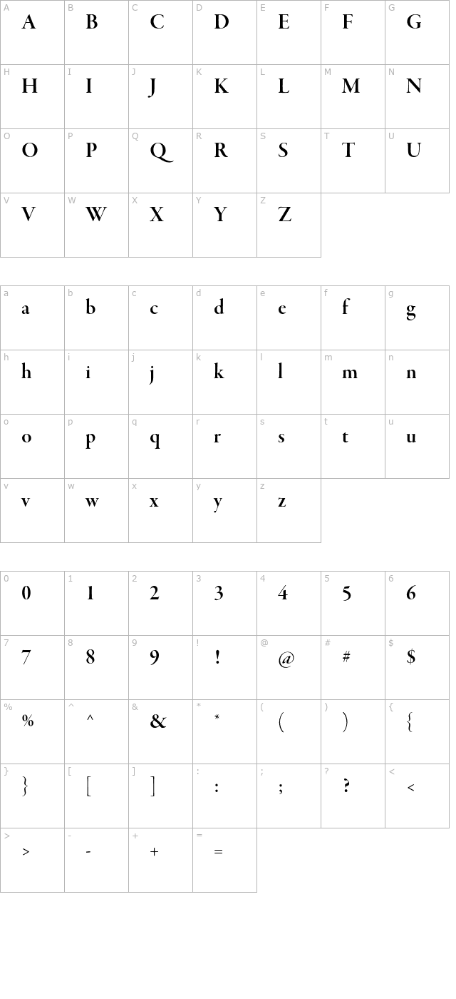 GaramondPremrPro-SmbdDisp character map