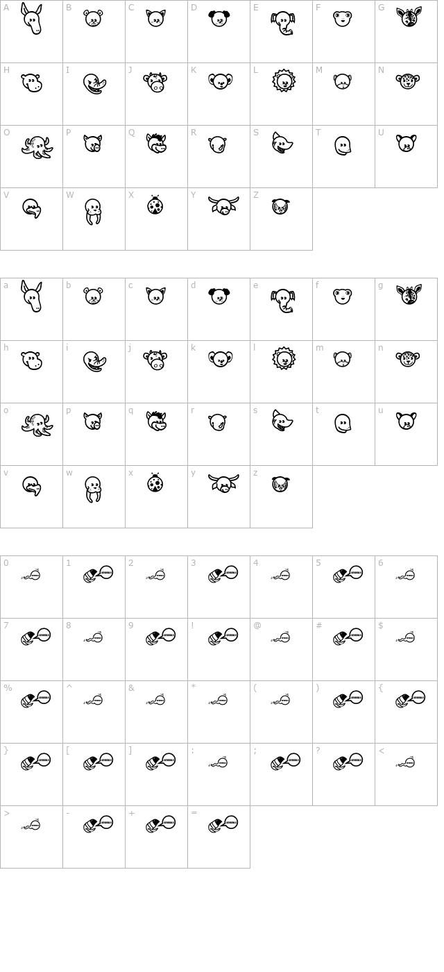 Garanimals character map