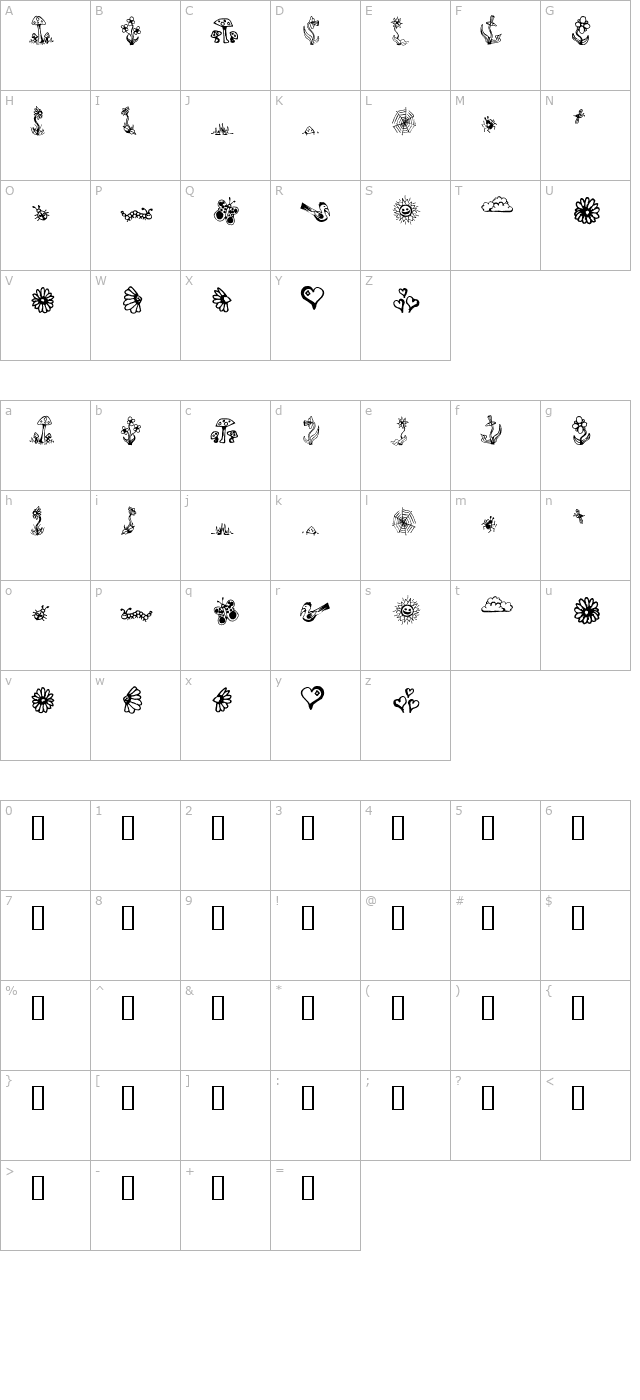 gardendingbats character map