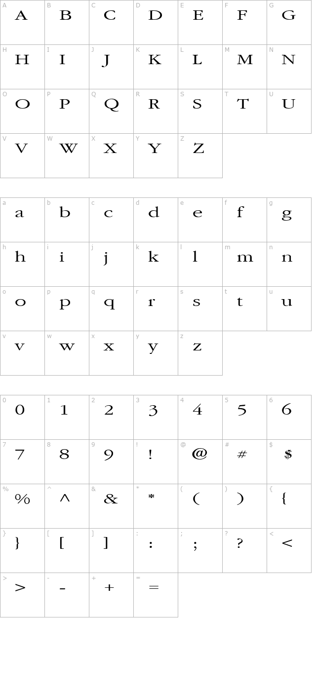 GarnetBroad character map