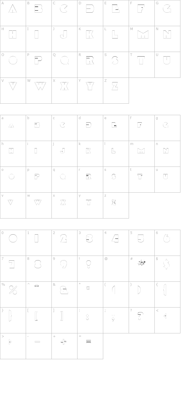 GarretOutline character map