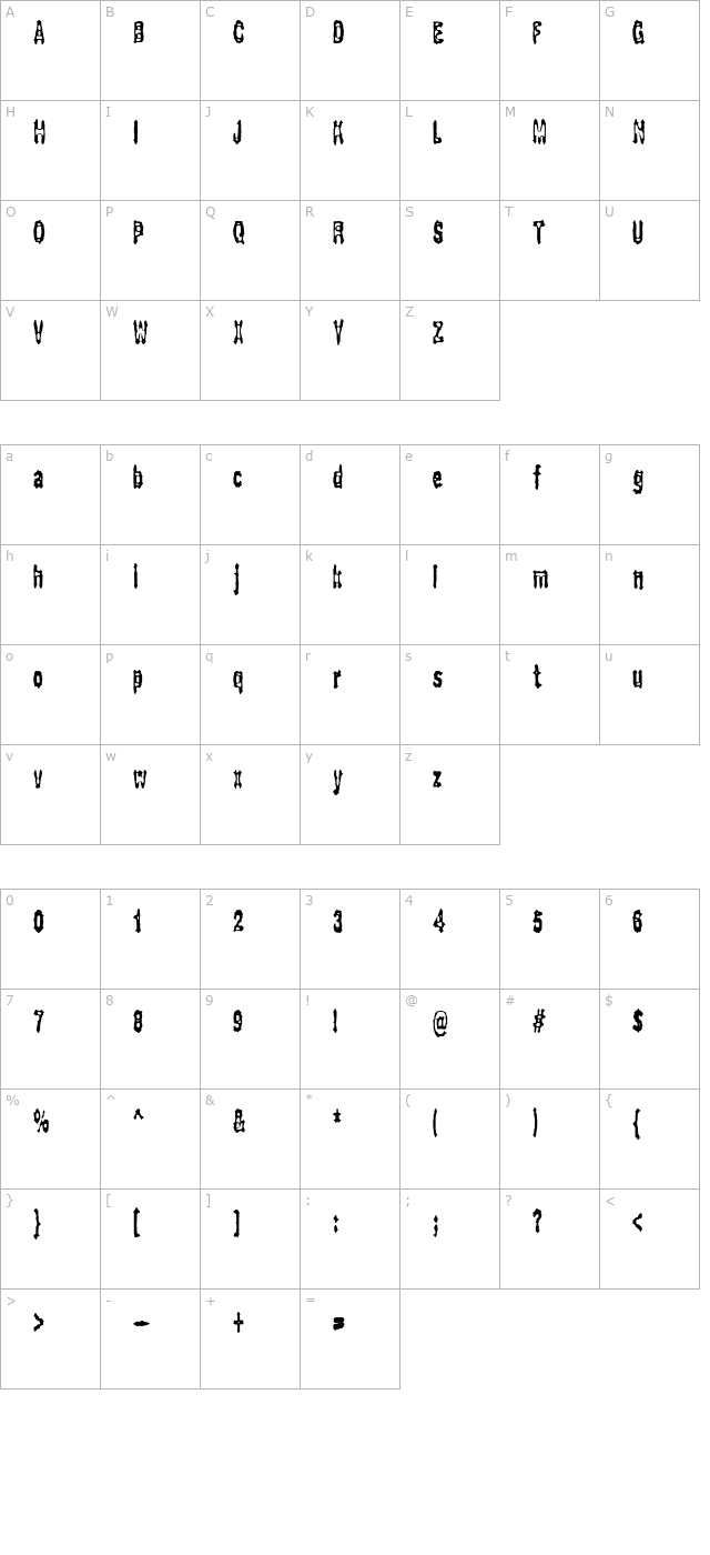 gasping-brk- character map