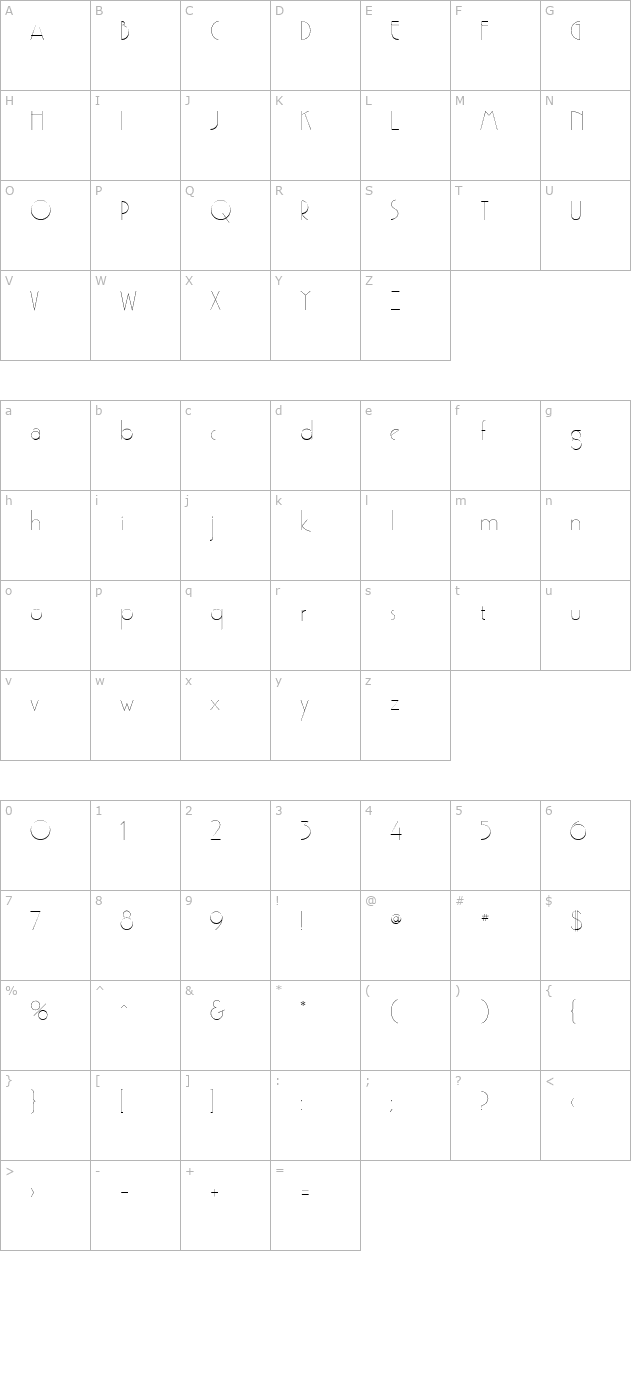 GatsbyFLF character map