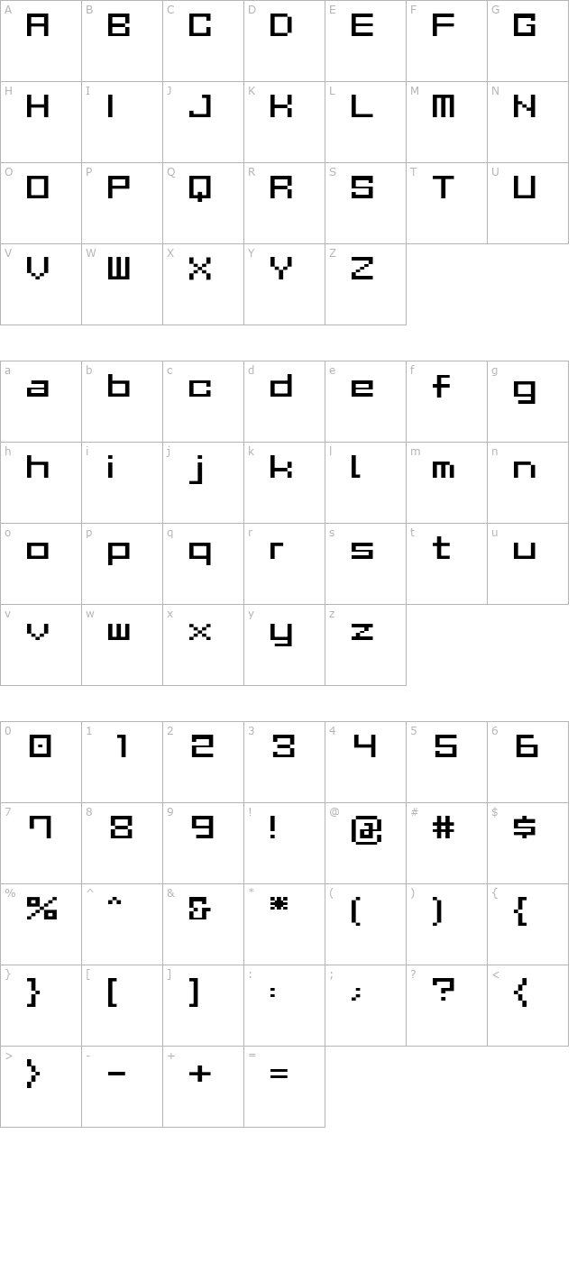 GAU_font_cube_R character map