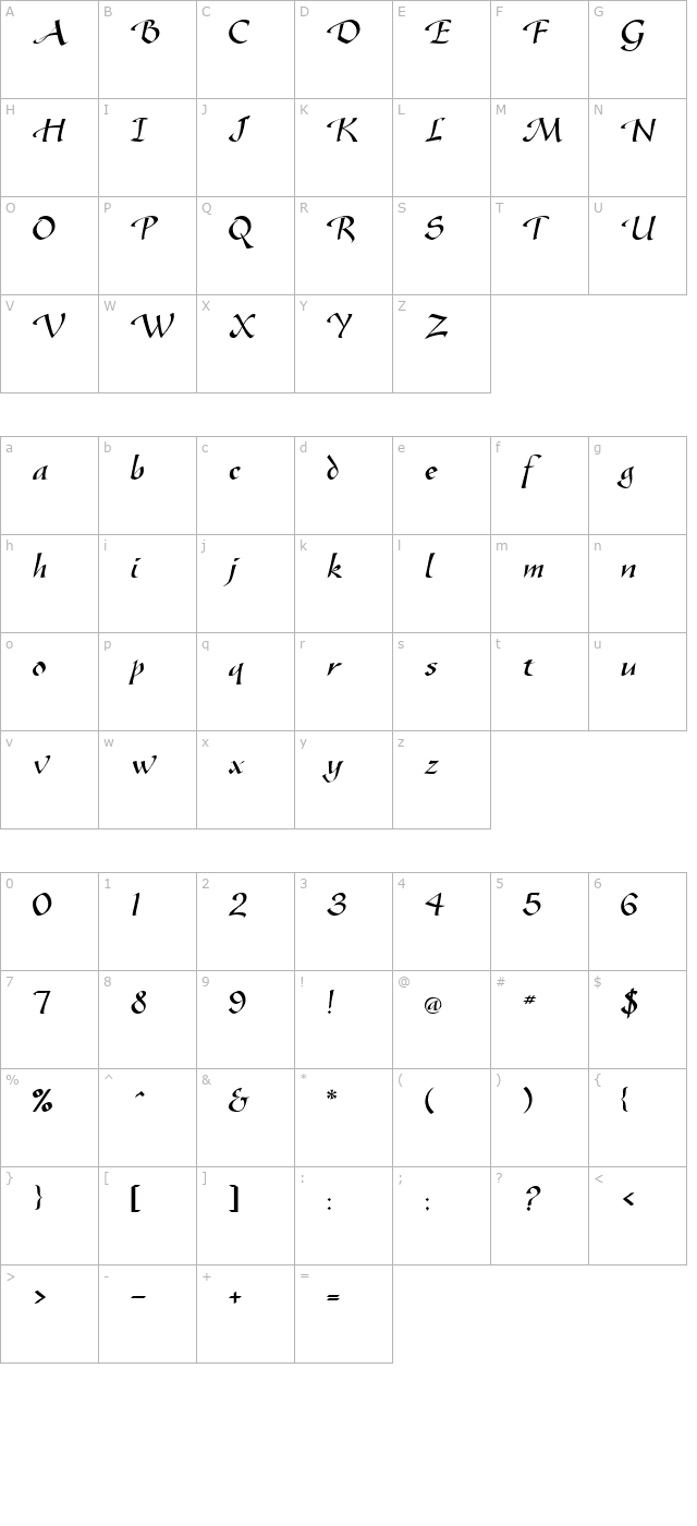 Gazelle (Plain)001.001 character map