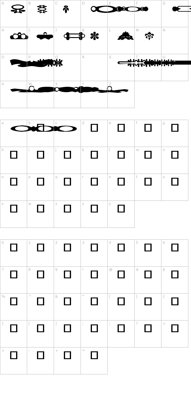 GC Design Ding Dingbat character map