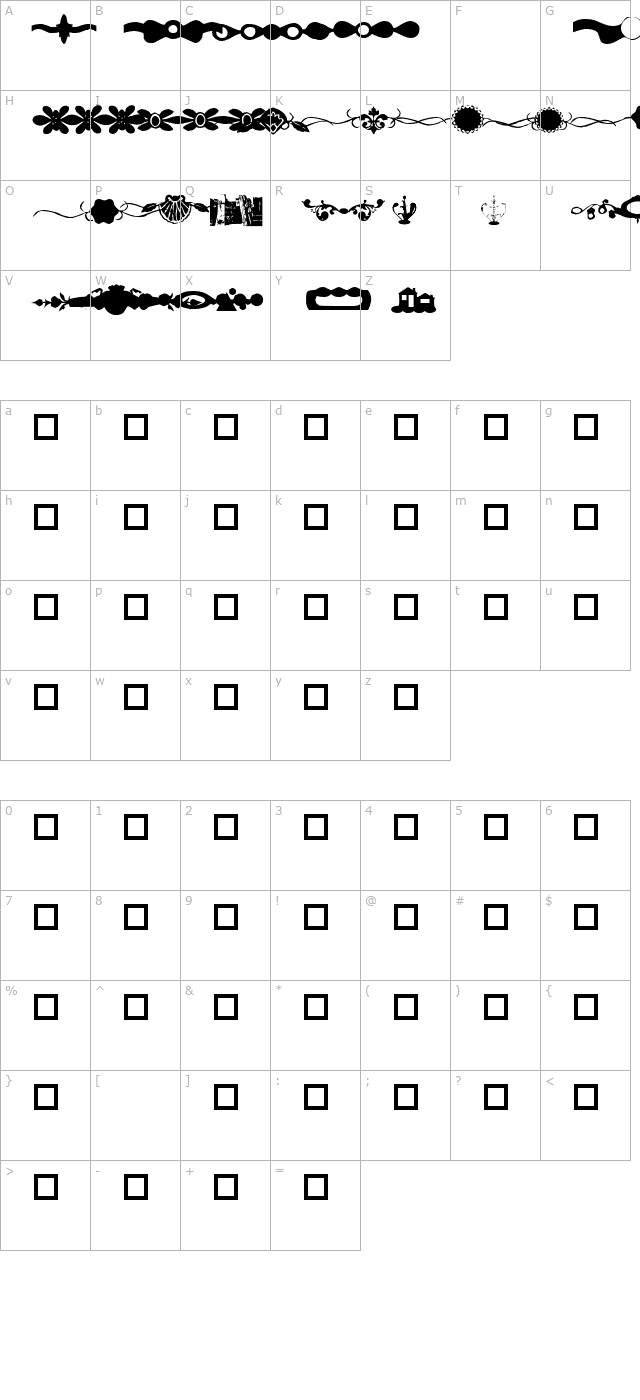 GC Design Line Dingbat character map