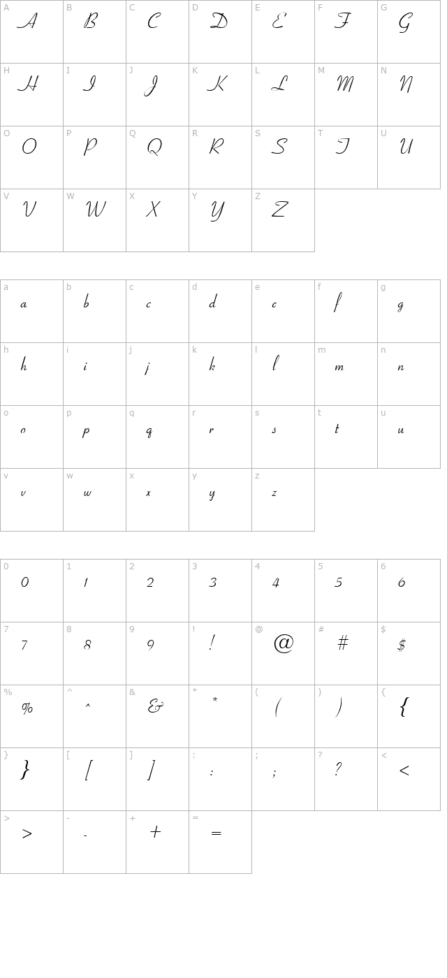 ge-elegantscript character map