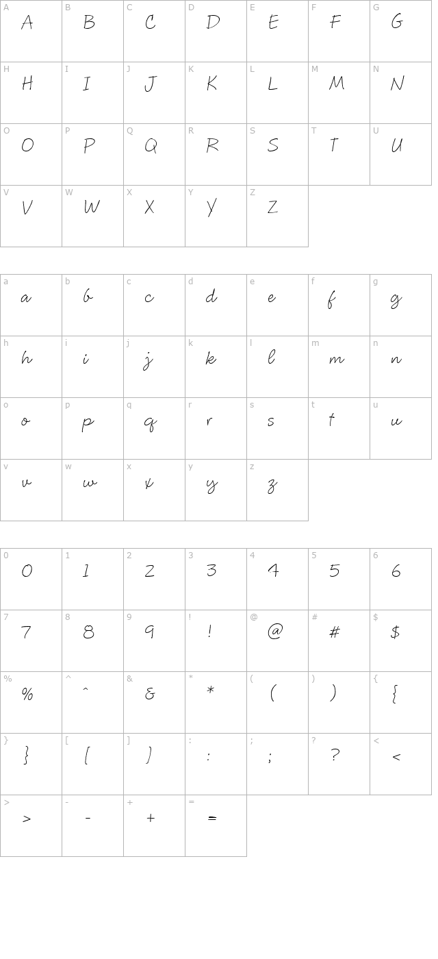 ge-martine-script-normal character map