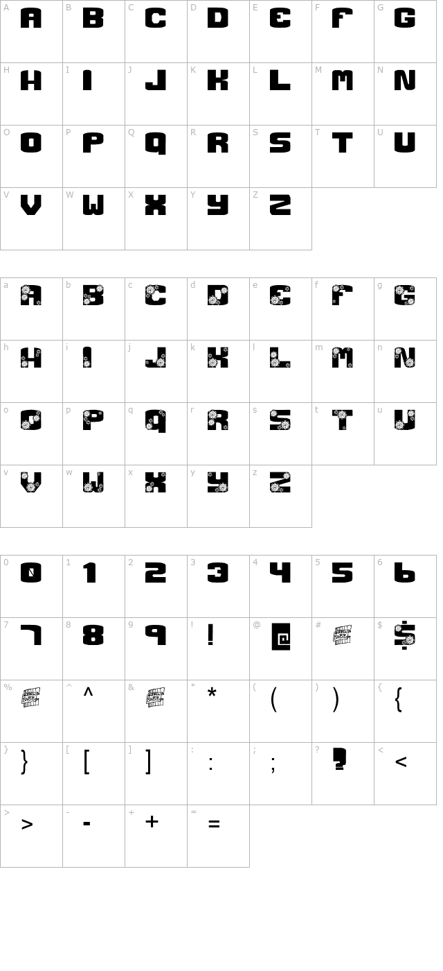 Gear Crank character map