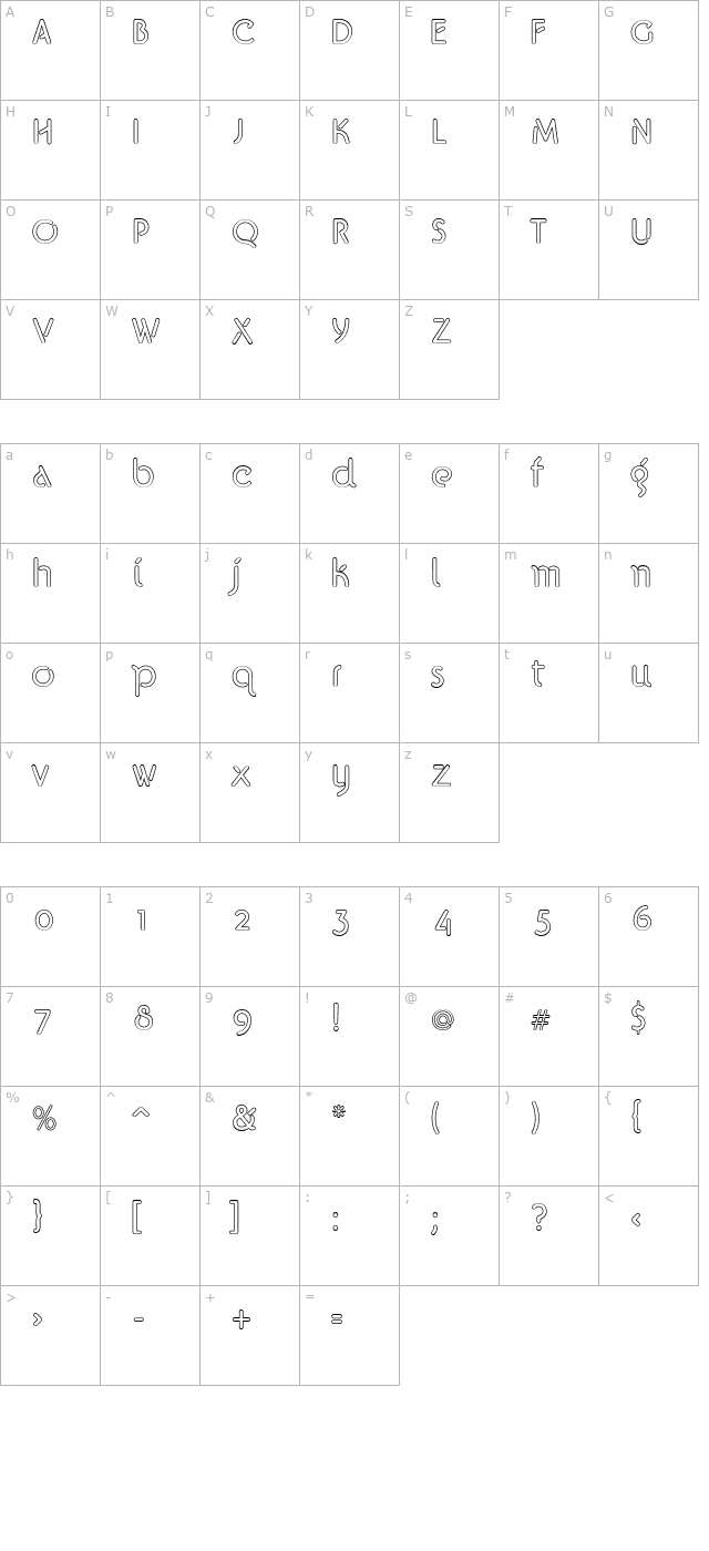 gelato-regular-outline character map