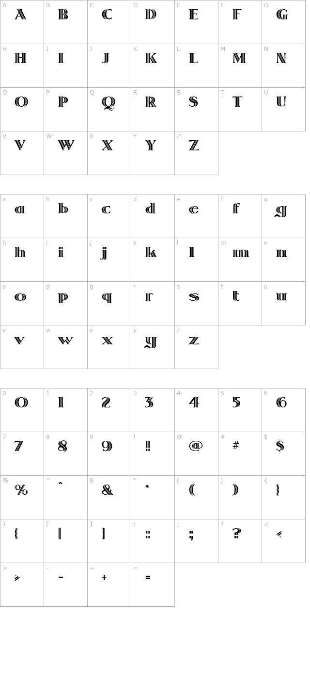 Gemini Regular character map