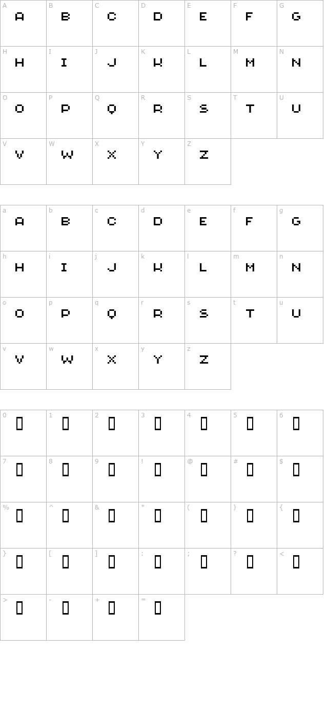 GeneticaFlash character map