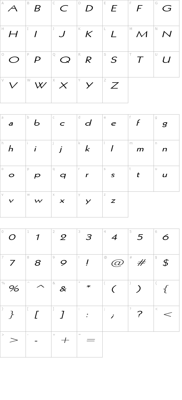 geo-112-extended-italic character map