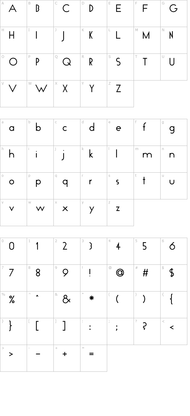 GeoPlain character map