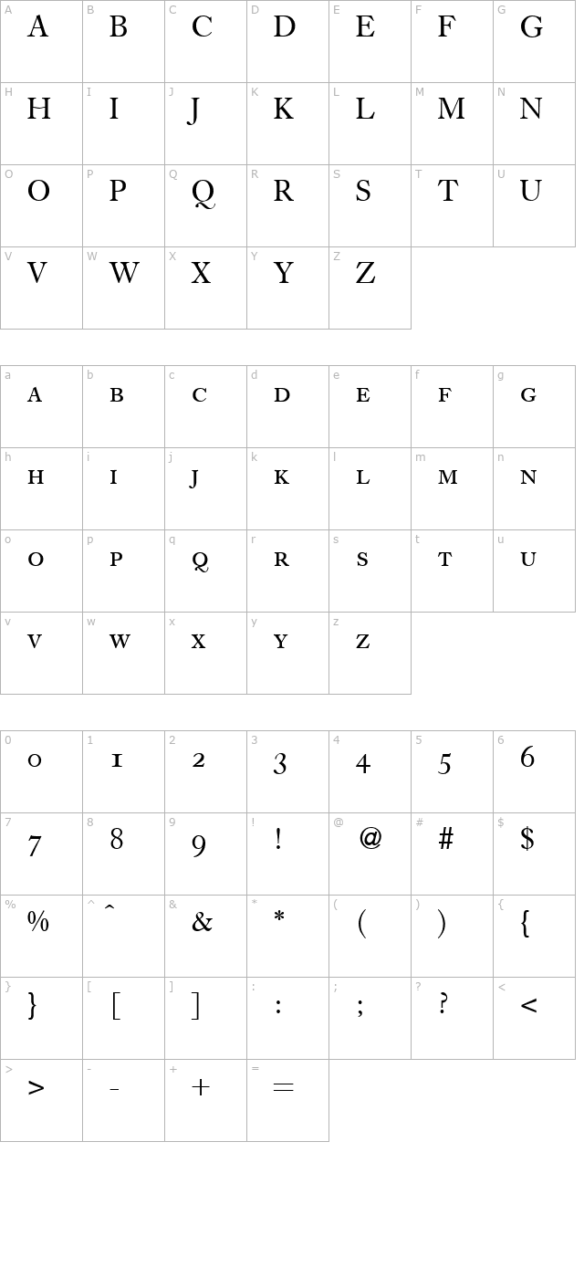 GermanCaslonSmc-Regular character map