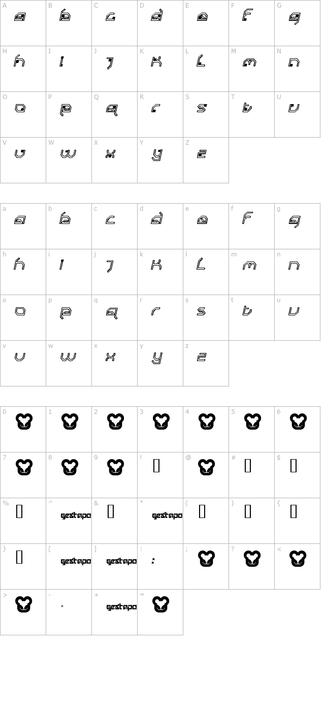 gestapo001-thinoblique character map