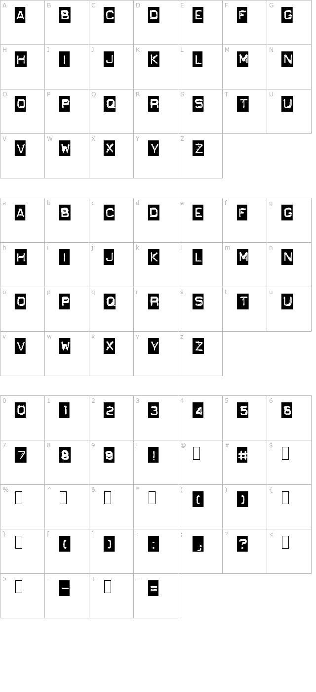 GF Ordner Normal character map