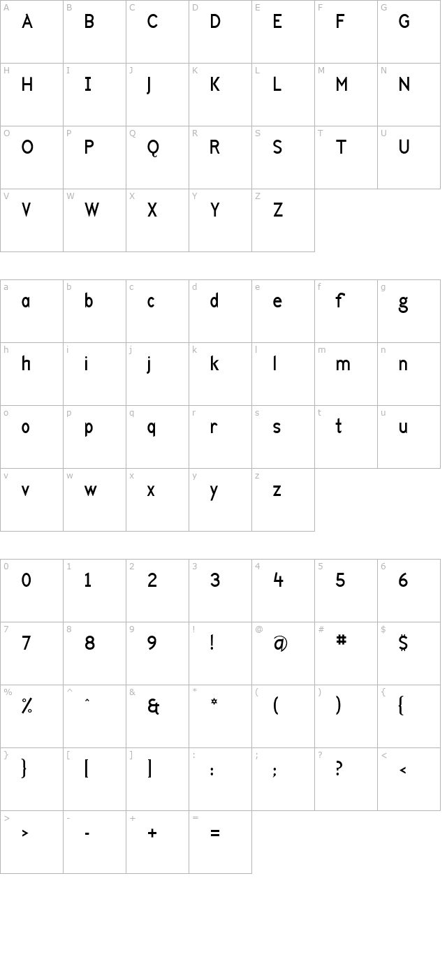 GfIndex-Book character map