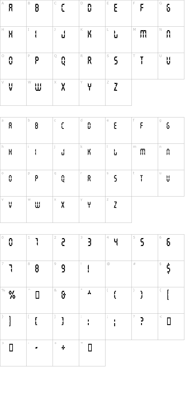 GhostMachineCondensed character map