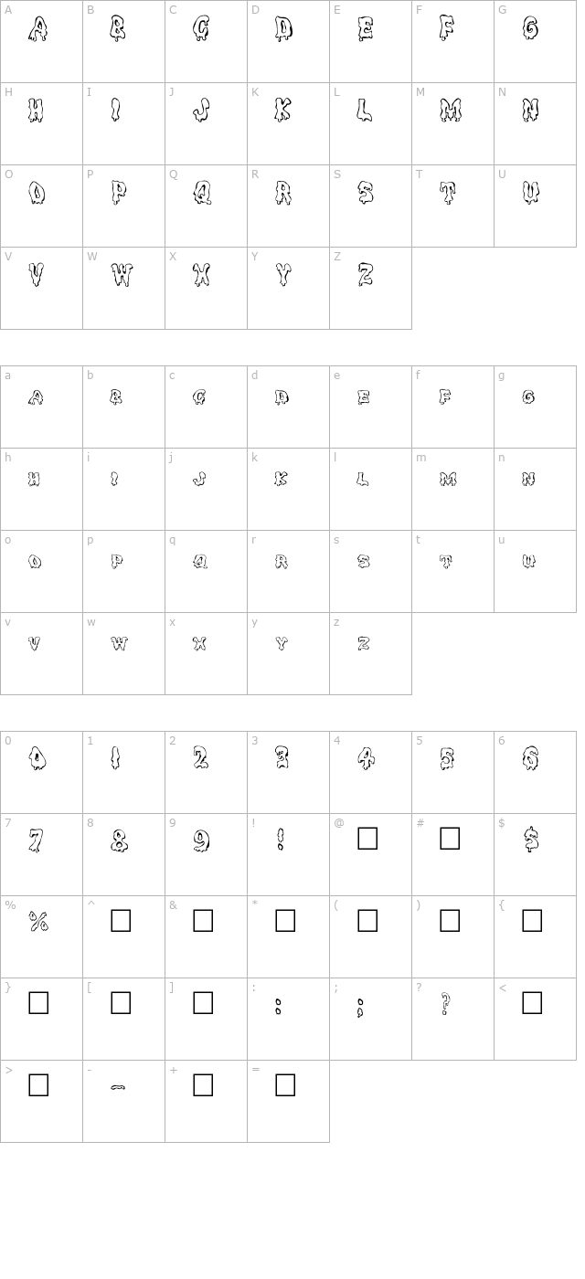 Ghouly Caps character map