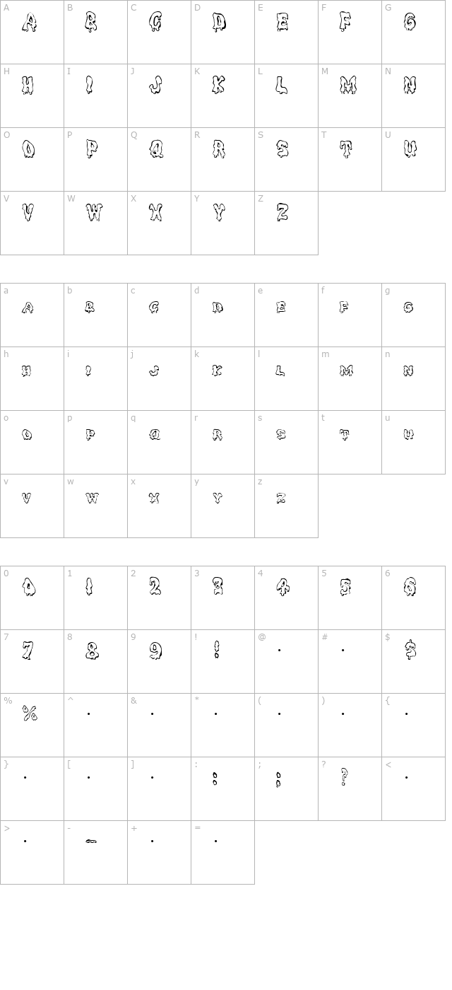 GhoulyCaps Regular character map