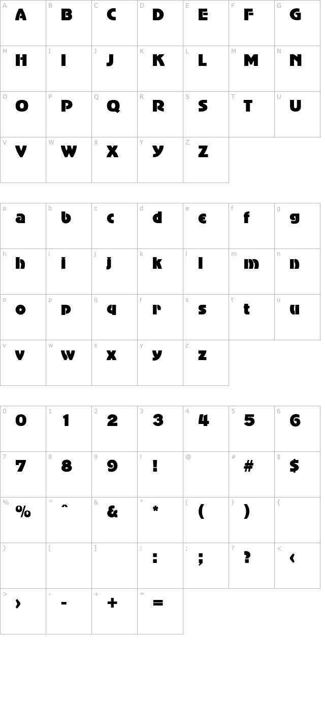 ginabecker character map