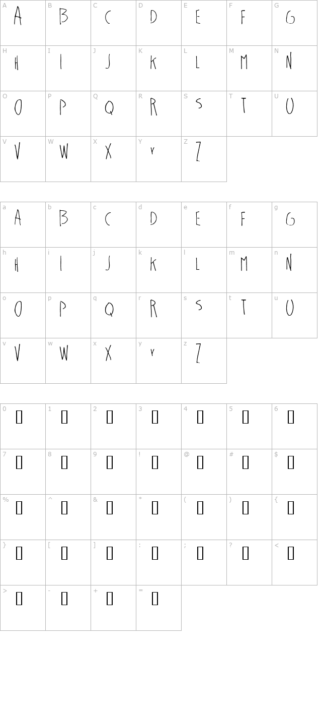 giraffe-plain character map