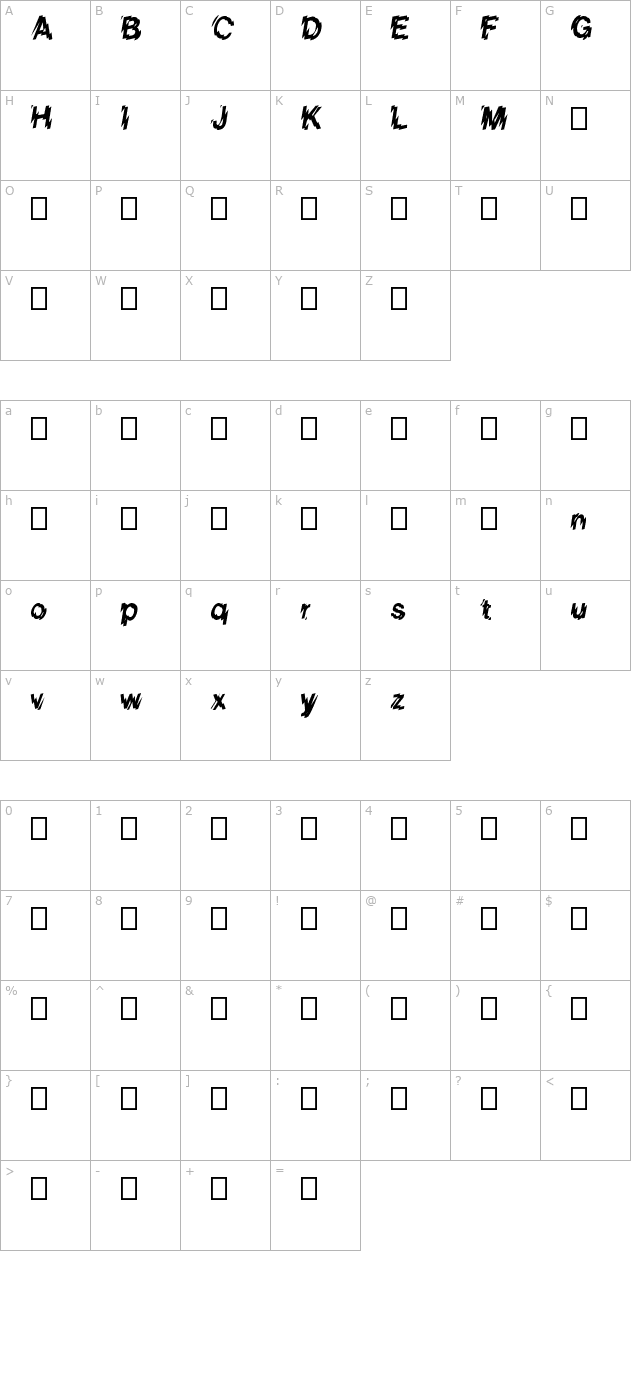 Glass Houses (Trial) character map