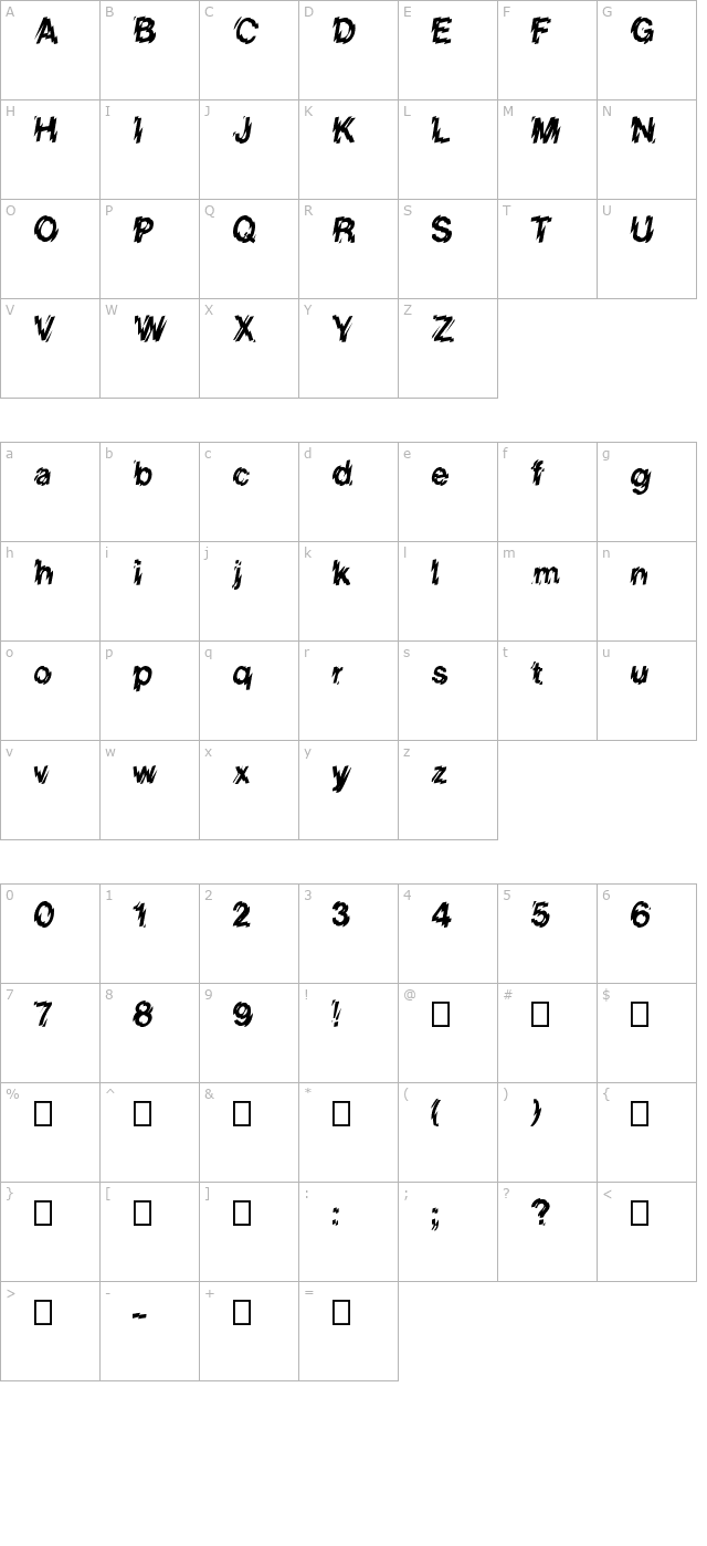 glass-houses character map