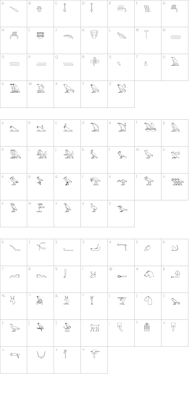 GlyphBasic B character map