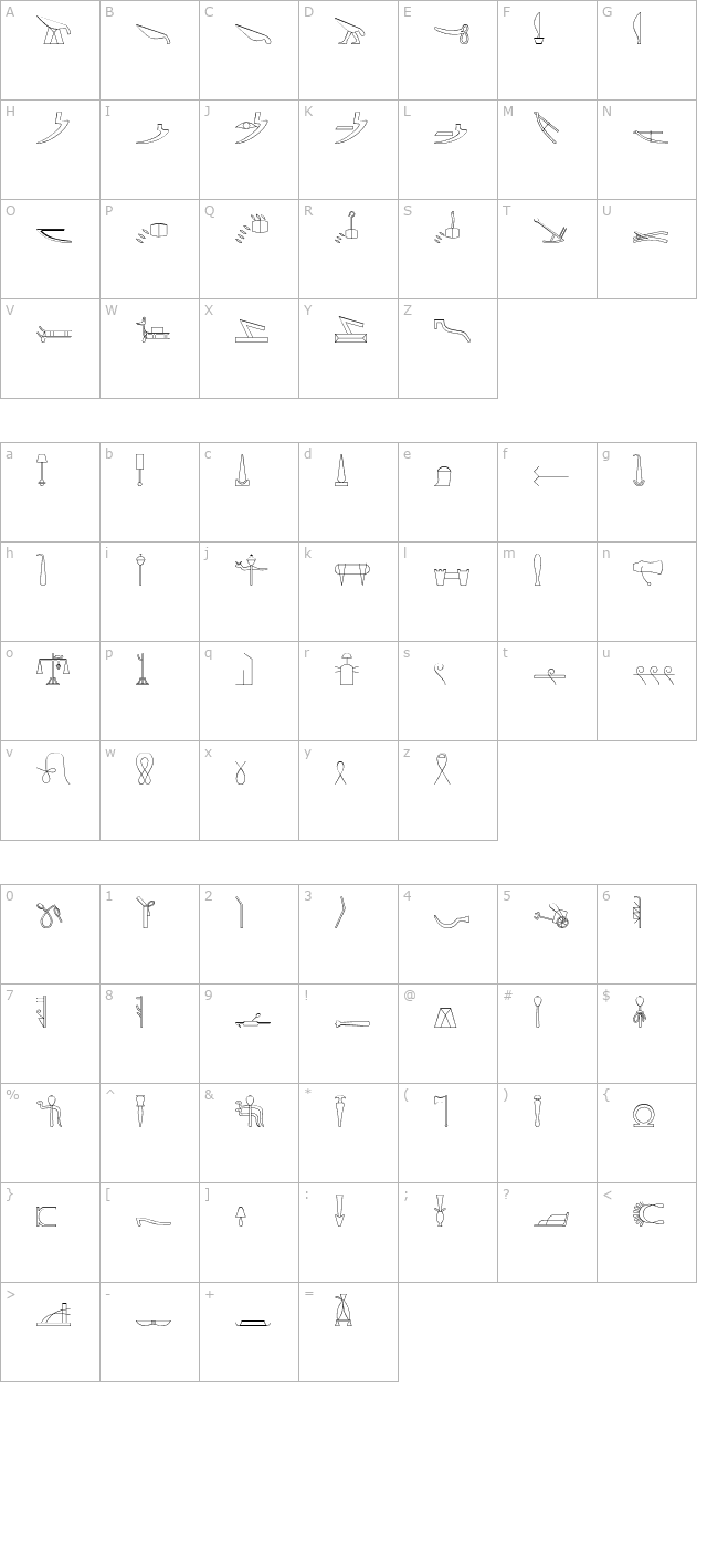 glyphbasic-d character map
